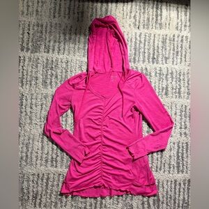 Calvin Klein performance pink ruffle hoodie long sleeve athletic top size XS